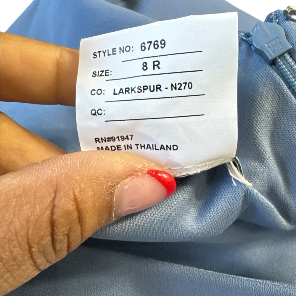 After Six Larkspur Blue One-Shoulder Formal Dress | Size 8R - Picture 9 of 9